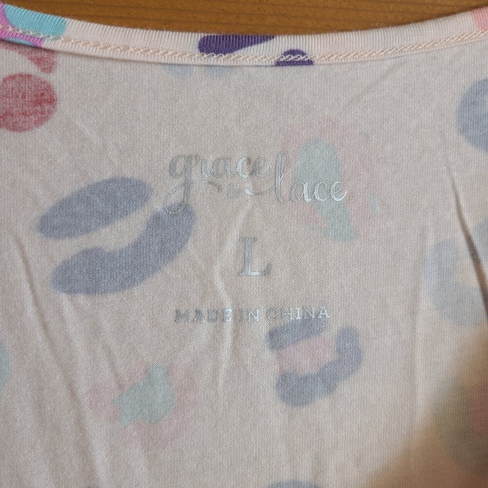 Grace & Lace Tank Top Leopard Pocket Tee Soft NWT Large Rainbow Shirt Summer - Picture 4 of 5